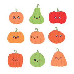 halloween pumpkins with face expression