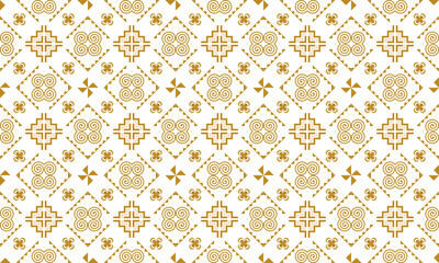 Obraz premium Golden Hmong ethnic pattern, Hmong embroidery pattern design for printing on fabric, background, logo, etc.
