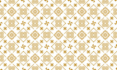 Golden Hmong ethnic pattern, Hmong embroidery pattern design for printing on fabric, background, logo, etc.