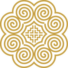 Golden Hmong ethnic pattern, Hmong embroidery pattern design for printing on fabric, background, logo, etc.