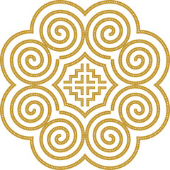 Golden Hmong ethnic pattern, Hmong embroidery pattern design for printing on fabric, background, logo, etc.