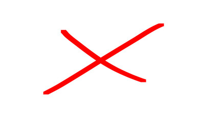Minimalist Red X Mark on transparent Background &ndash; Bold Symbol for Error, Warning, Cancel, or Denied Concepts PNG file 