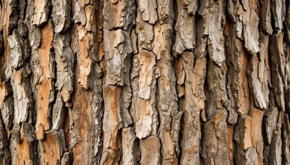 Obraz premium Textured Tree Bark Close Up with Natures Detailed Pattern, and Brown Orange Tones.