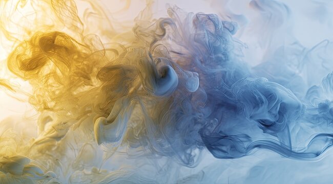 Abstract swirling colors, amber and azure - Powered by Adobe