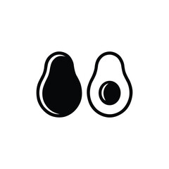 Avocado Silhouette. Healthy Food and Nutrition Symbol