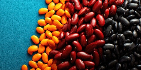 Colorful beans in a gradient pattern