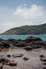 Rocky Tide Pool and Ocean View at Yanui Beach, Phuket, Thailand