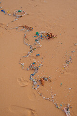 Plastic Pollution, Microplastic on the Sand at Karon Beach, Phuket