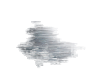 Abstract Glitch Art Structure with Horizontal Lines on Transparent Black Background