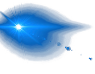 abstract light blue of lighting for background digital lens flare in solid dark back clean png