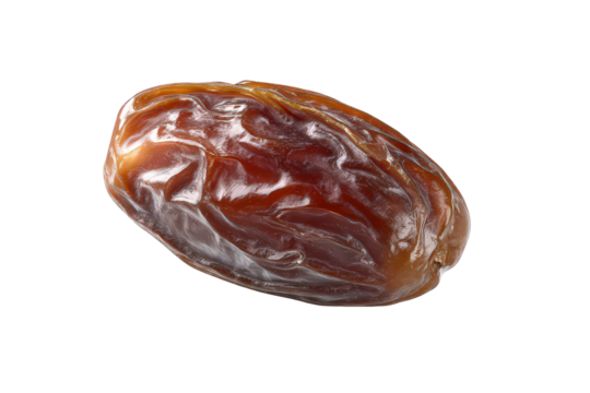 Close Up Isolated Date Fruit on Transparent Background
