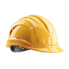 Bright yellow safety helmet, side view