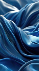 Deep blue silk drapes, flowing folds