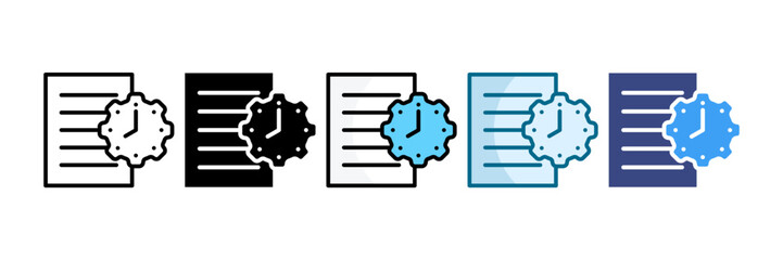 Work Schedule Icon Set Multiple Style Collection