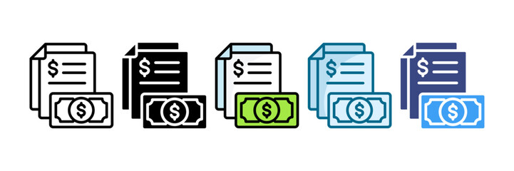Budget Report Icon Set Multiple Style Collection