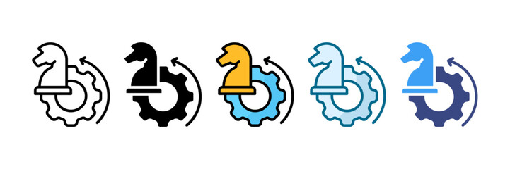 Project Strategy Icon Set Multiple Style Collection