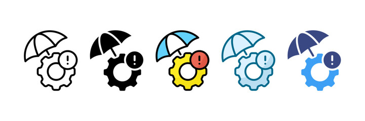 Risk Mitigation Icon Set Multiple Style Collection