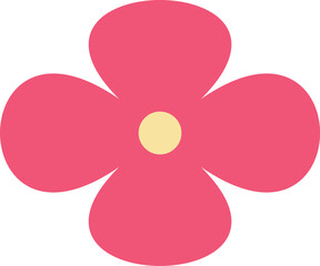 Pink Four-Petaled Flower Illustration