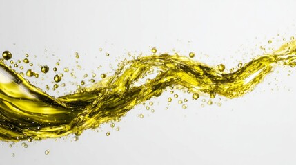 A yellow liquid with bubbles in it