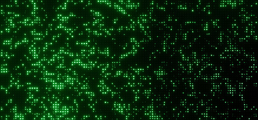 Bright Green Technology Background with Green Dots