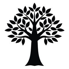 Fototapeta premium Baobab Tree Silhouette Vector for African Nature, Safari, and Eco Design