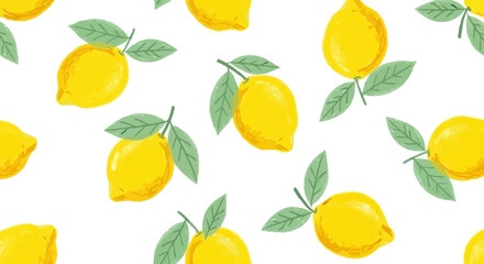 Vibrant Lemon Pattern Illustration for Food and Beverage Packaging Designs