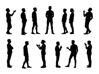 Obraz premium People showing different human emotions silhouettes