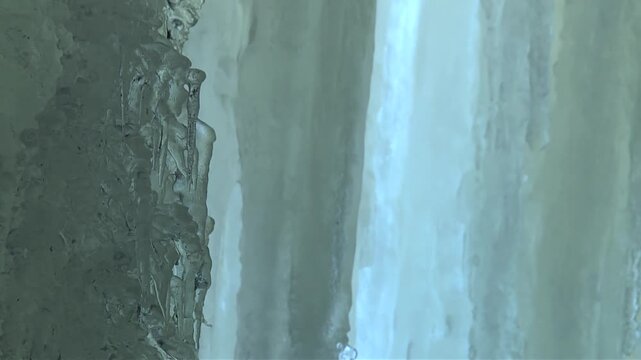 Eben Ice Caves Glacier Ice In Michigan, United States - Close Up