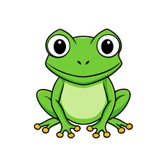 green frog isolated on white