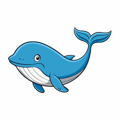 vector illustration of cartoon shark