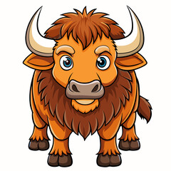 vector illustration of cartoon bull