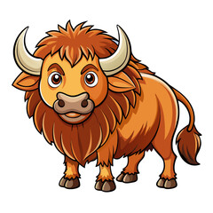 vector illustration of cartoon bull