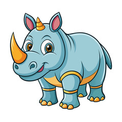 rhino cartoon coloring page