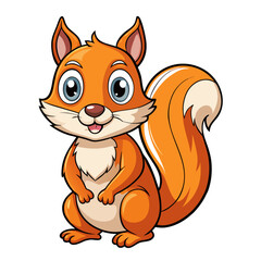 Fototapeta premium cartoon, animal, cat, vector, illustration, cute, fox, squirrel, tail, kitten, fur, mammal, drawing, pet, art, funny, fun, pets, character, animals, nature, smile, happy, kitty, feline