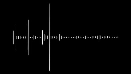 Audio Waveform line waveform animation on a black screen background. Frequency vibration and dynamic motion respond perfectly to rhythm, ideal for podcast intro, radio broadcast, and music visualizer - Powered by Adobe