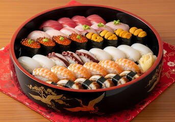 豪華絢爛！特別な日を彩る贅沢握り寿司桶盛り合わせ