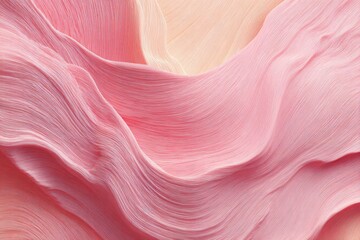 Obraz premium Abstract art of flowing pink fabric, soft waves