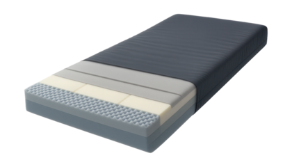 A pressure relief mattress for hospital beds, minimizing pressure sore risk in long-term