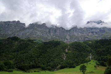 Fototapeta premium Mountain range in the municipality of Gadmen in the Swiss Alps, Switzerland