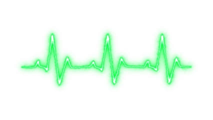 ECG Waveform Heartbeat Vector Illustration – Modern Pulse Line Symbol Isolated on Transparent Background for Medical Presentation Use