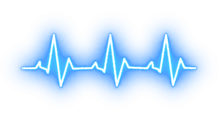 ECG Pulse Heartbeat Vector – Abstract Waveform Illustration on Transparent Background for Hospital, Cardiology, and Health App Design