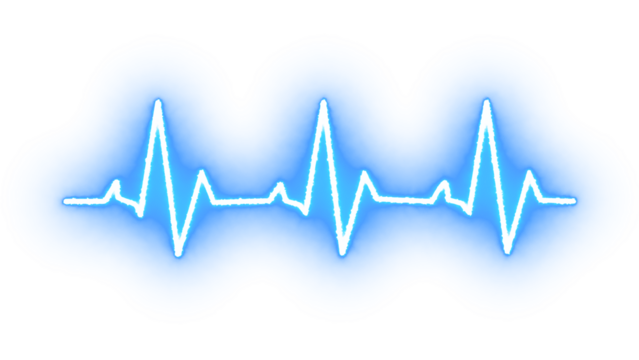 ECG Pulse Heartbeat Vector – Abstract Waveform Illustration on Transparent Background for Hospital, Cardiology, and Health App Design