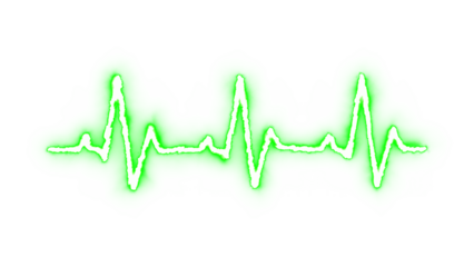 Medical ECG Pulse Line Vector Illustration – Heartbeat Waveform Symbol on Transparent PNG Background for Healthcare Graphics