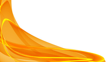 Abstract Orange Wave Background, Bright Curved Lines and Flowing Light Design on Transparent background