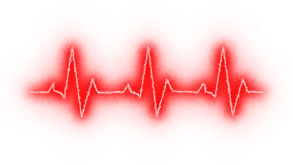 Heartbeat on ECG Vector – Clean Pulse Line Icon Illustration in PNG Format with Transparent Background for Health and Medical Projects