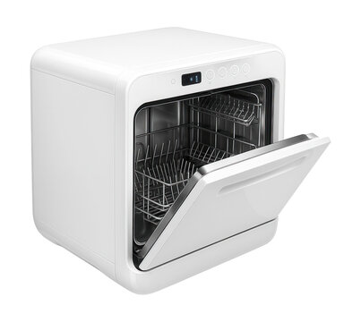 Compact dishwasher ideal for tight kitchen spaces in city apartments.