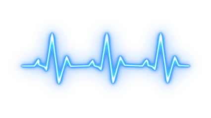 Heartbeat Line on ECG Vector Illustration – Glowing Pulse Waveform Symbol on Transparent Background for Modern Medical and Healthcare Design