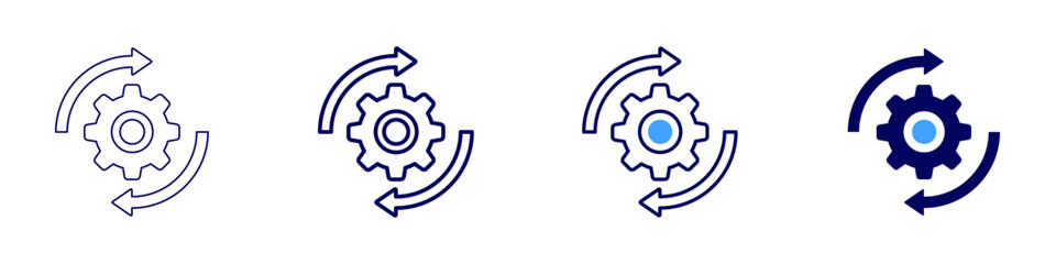 Configuration backup icon in 4 different styles. Thin Line, Line, Bold Line, Duotone. Duotone style. Editable stroke