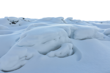 Winter natural snow isolated. Large beautiful snowdrift cutout.