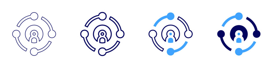 Connect partner icon in 4 different styles. Thin Line, Line, Bold Line, Duotone. Duotone style. Editable stroke